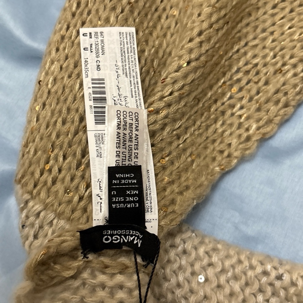 Infinity Scarf Mango Three Block Colors Sequins N… - image 8